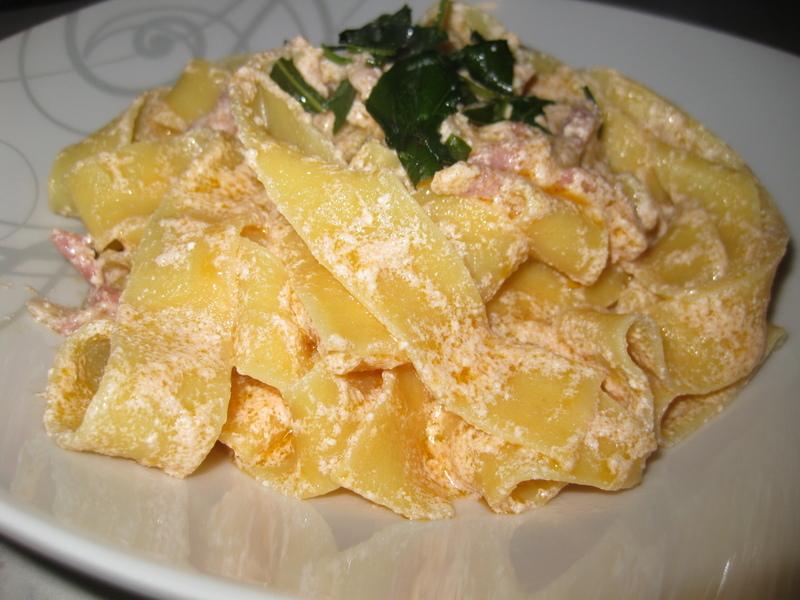 Pasta ricotta e pancetta