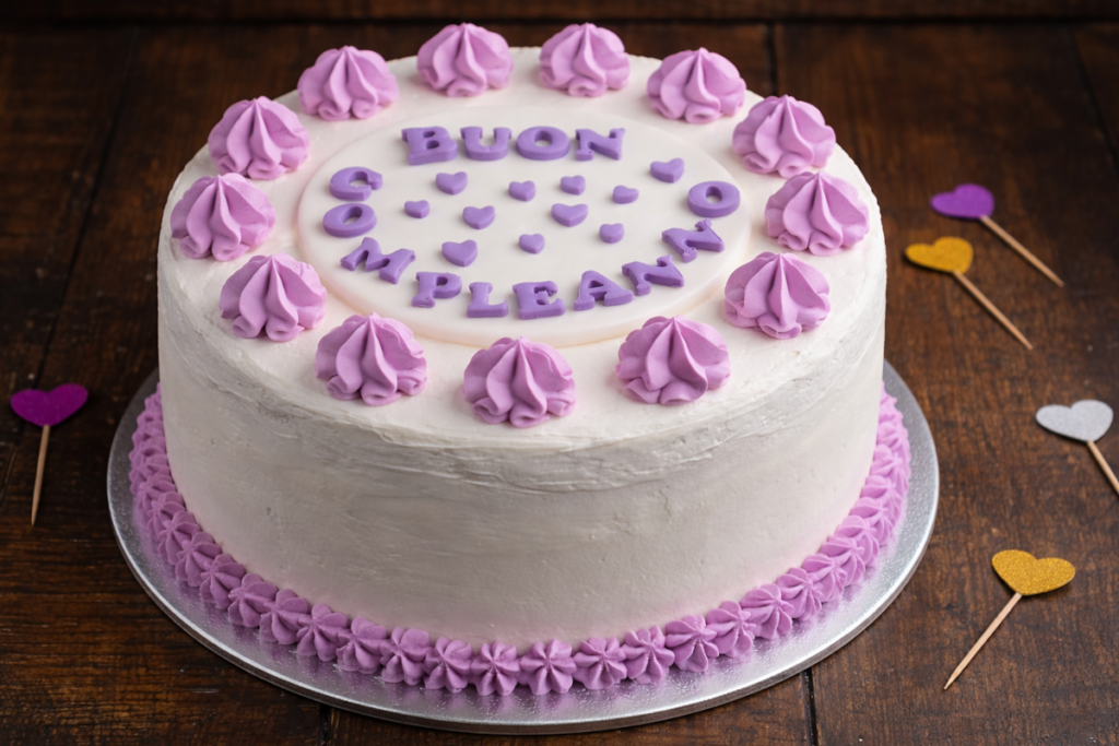 torta di compleanno con panna