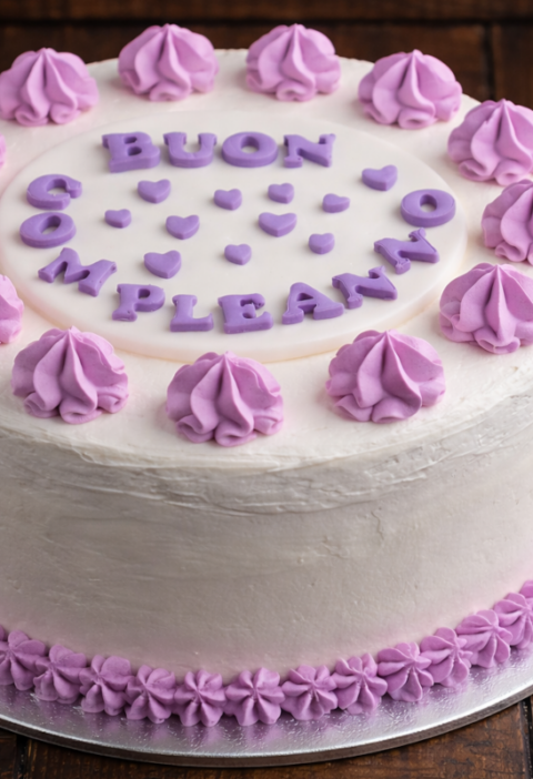 torta di compleanno con panna