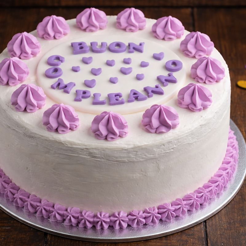 torta di compleanno con panna