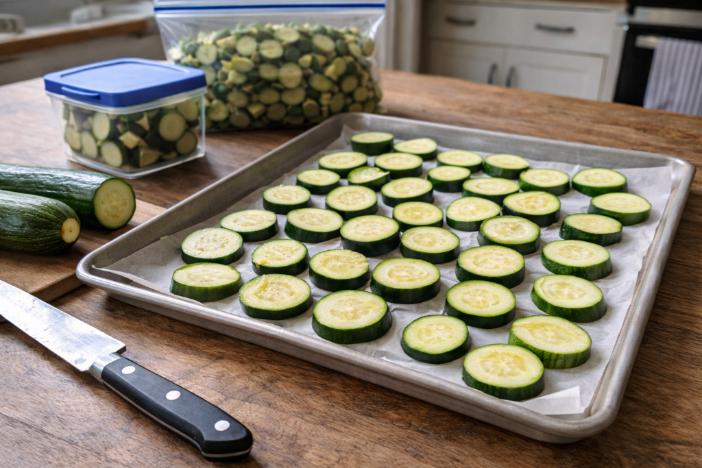 Congelare le zucchine crude