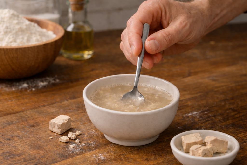 lievito sciolto in acqua