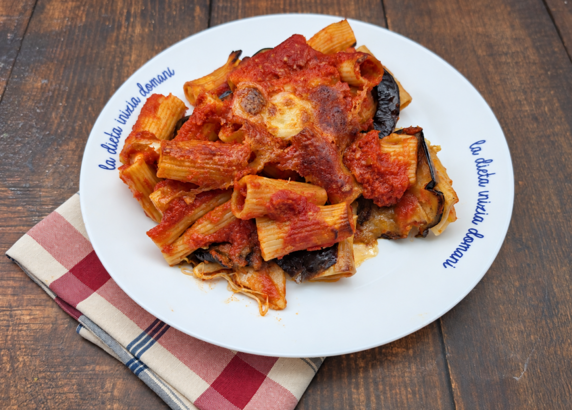 Pasta al forno con melanzane fritte